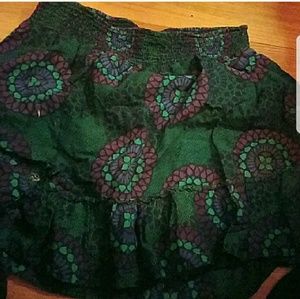 EUC OLDNAVY XL GREEN/BL/PURPLE MANDALA SKIRT